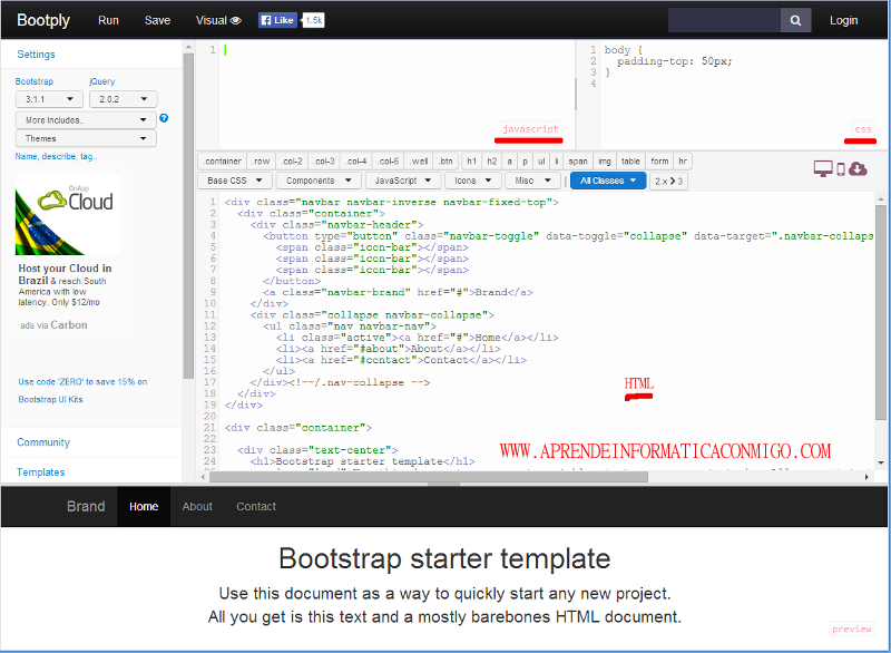 Bootply - El jsfidde para bootstrap
