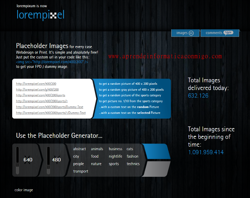 lorempixel - generador imagenes ejemplo para desarrollo web